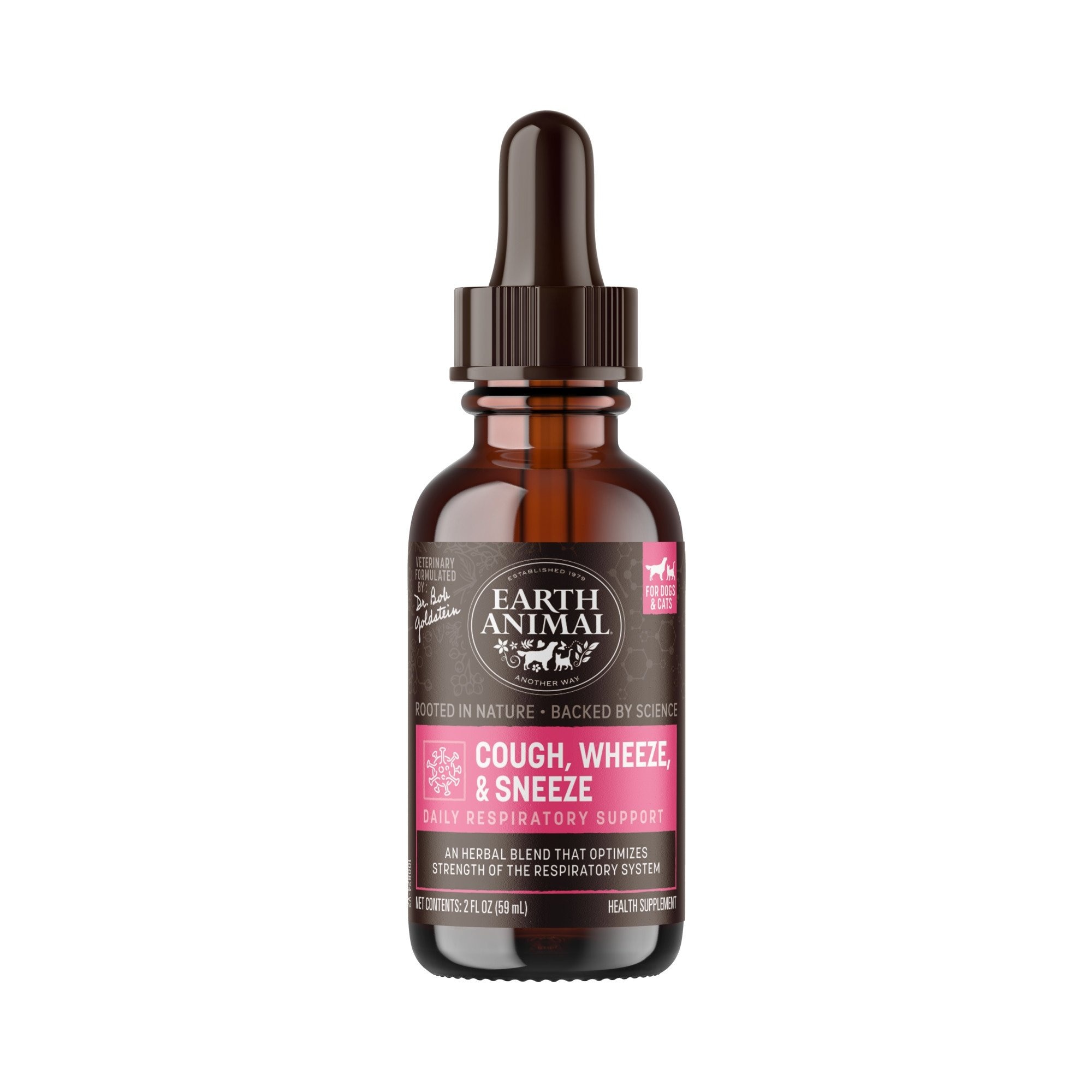 Earth Animal Apothecary Cough, Wheeze, & Sneeze Herbal Liquid Respiratory Supplement for Dogs & Cats, 2-fl oz bottle Earth Animal Apothecary Cough, Wheeze, & Sneeze Herbal Liquid Respiratory Supplement for Dogs & Cats, 2-fl oz bottle