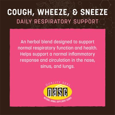Show full view: Earth Animal Apothecary Cough, Wheeze, & Sneeze Herbal Liquid Respiratory Supplement for Dogs & Cats, 2-fl oz bottle slide 4 of 12