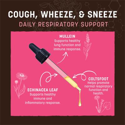 Show full view: Earth Animal Apothecary Cough, Wheeze, & Sneeze Herbal Liquid Respiratory Supplement for Dogs & Cats, 2-fl oz bottle slide 5 of 12