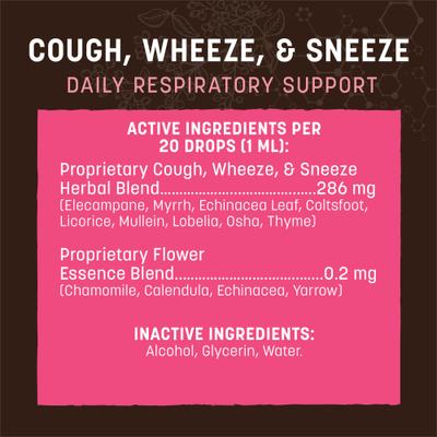Show full view: Earth Animal Apothecary Cough, Wheeze, & Sneeze Herbal Liquid Respiratory Supplement for Dogs & Cats, 2-fl oz bottle slide 6 of 12