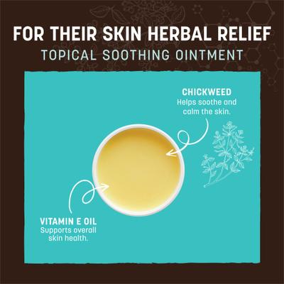 Show full view: Earth Animal Apothecary for Their Skin Herbal Relief Natural Grooming Balm Soothing Nose, Paw, & Skin Ointment for Dogs & Cats, 2-oz jar slide 3 of 7