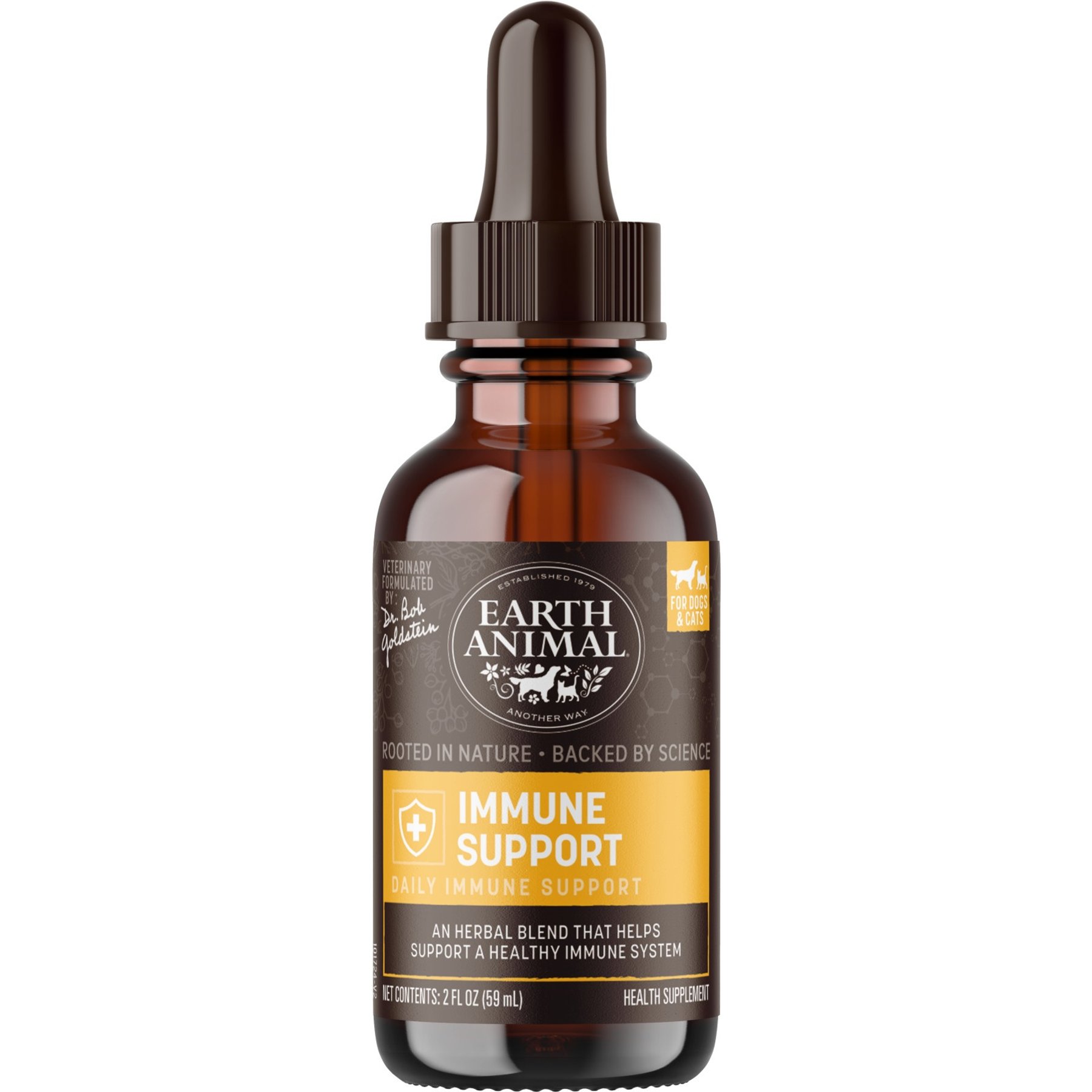 Earth Animal Apothecary Immune Support Herbal Liquid Immune Supplement for Dogs & Cats, 2-fl oz bottle