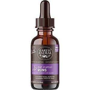 Earth Animal Apothecary No More Runs Herbal Liquid Digestive Supplement for Dogs & Cats, 2-fl oz bottle