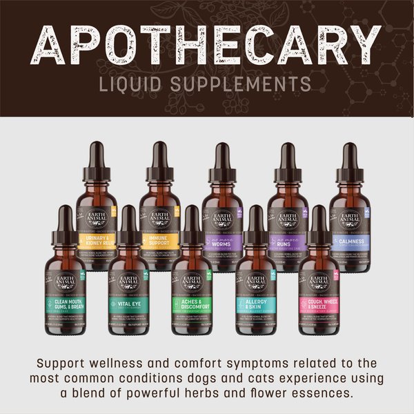 Earth Animal Apothecary No More Runs Herbal Liquid Digestive Supplement for Dogs & Cats, 2-fl oz bottle
