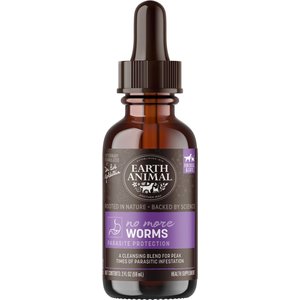 Earth Animal Apothecary No More Worms Herbal Liquid Digestive Supplement for Dogs & Cats, 2-fl oz bottle