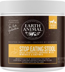 Earth Animal Apothecary Stop Eating Stool Coprophagia & Digestive Powder Supplement for Dogs & Cats, 8-oz container