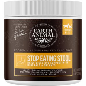 Earth Animal Apothecary Stop Eating Stool Coprophagia & Digestive Powder Supplement for Dogs & Cats, 8-oz container