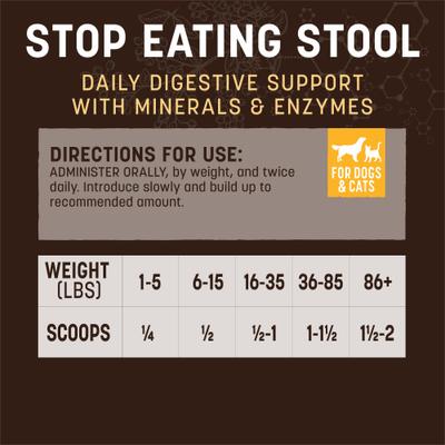 Show full view: Earth Animal Apothecary Stop Eating Stool Coprophagia & Digestive Powder Supplement for Dogs & Cats, 8-oz container slide 6 of 10