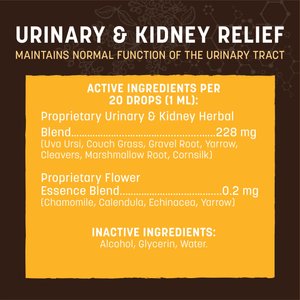 Earth Animal Apothecary Urinary & Kidney Relief Herbal Liquid Supplement for Dogs & Cats, 2-fl oz bottle
