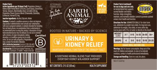 Show full view: Earth Animal Apothecary Urinary & Kidney Relief Herbal Liquid Supplement for Dogs & Cats, 2-fl oz bottle slide 3 of 12
