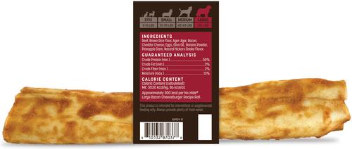 Show full view: Earth Animal No-Hide Large Roll Long Lasting Natural Rawhide Alternative Barbeque Bacon Cheeseburger Recipe Dog Chew Treat slide 3 of 11