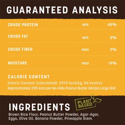 Show full view: Earth Animal No-Hide Large Rolls Long Lasting Natural Rawhide Alternative Peanut Butter Vegetarian Recipe Chew Dog Treats, 3 count slide 8 of 12