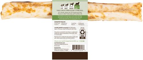Show full view: Earth Animal No-Hide Large Rolls Long Lasting Natural Rawhide Alternative Pork Recipe Chew Dog Treats, 1 count slide 3 of 11
