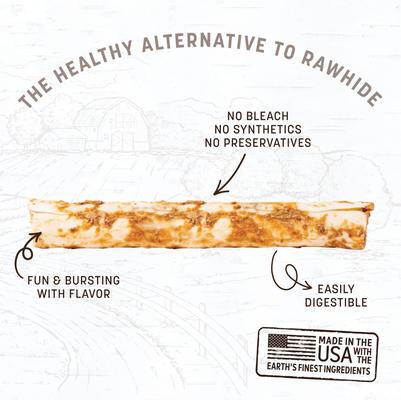 Show full view: Earth Animal No-Hide Large Rolls Long Lasting Natural Rawhide Alternative Pork Recipe Chew Dog Treats, 3 count slide 4 of 11