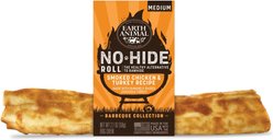 Earth Animal No-Hide Medium Roll Long Lasting Natural Rawhide Alternative Barbeque Smoked Chicken & Turkey Recipe Dog Chew Treat