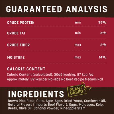 Show full view: Earth Animal No-Hide Medium Roll Long Lasting Natural Rawhide Alternative No Beef Vegetarian Recipe Dog Chew Treat slide 8 of 10