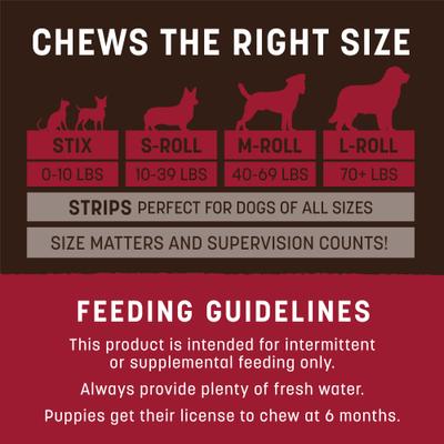Show full view: Earth Animal No-Hide Medium Roll Long Lasting Natural Rawhide Alternative No Beef Vegetarian Recipe Dog Chew Treat slide 6 of 10