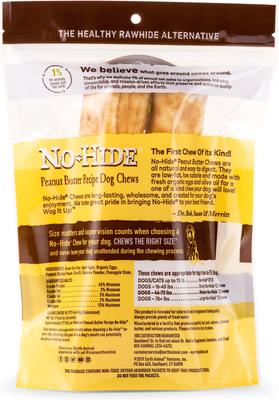 Show full view: Earth Animal No-Hide Medium Rolls Long Lasting Natural Rawhide Alternative Peanut Butter Vegetarian Recipe Chew Dog Treats, 2 count slide 3 of 12