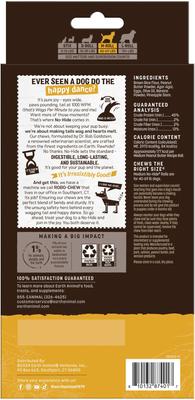 Show full view: Earth Animal No-Hide Medium Rolls Long Lasting Natural Rawhide Alternative Peanut Butter Vegetarian Recipe Chew Dog Treats, 3 count slide 3 of 12