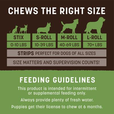 Show full view: Earth Animal No-Hide Medium Rolls Long Lasting Natural Rawhide Alternative Pork Recipe Chew Dog Treats, 3 count slide 6 of 12
