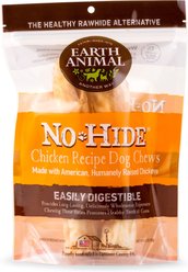 Earth Animal No-Hide Medium Rolls Long Lasting Natural Rawhide Alternative Salmon Recipe, 2 count + Peanut Butter Recipe, 2 count + Chicken Recipe Chew Dog Treats, 2 count slide 2 of 9