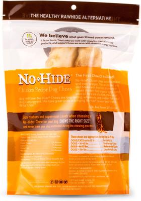 Show full view: Earth Animal No-Hide Medium Rolls Long Lasting Natural Rawhide Alternative Salmon Recipe, 2 count + Peanut Butter Recipe, 2 count + Chicken Recipe Chew Dog Treats, 2 count slide 3 of 10