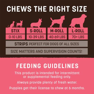 Show full view: Earth Animal No-Hide Medium Rolls Long Lasting Natural Rawhide Alternative Salmon Recipe Chew Dog Treats, 3 count slide 6 of 12