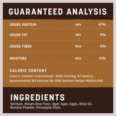 Show full view: Earth Animal No-Hide Medium Rolls Long Lasting Natural Rawhide Alternative Venison Recipe Chew Dog Treats, 2 count slide 8 of 12