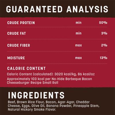 Show full view: Earth Animal No-Hide Small Roll Long Lasting Natural Rawhide Alternative Barbeque Bacon Cheeseburger Recipe Dog Chew Treat slide 8 of 10