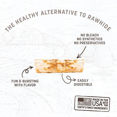 Show full view: Earth Animal No-Hide Small Roll Long Lasting Natural Rawhide Alternative No Beef Vegetarian Recipe Dog Chew Treat slide 4 of 10