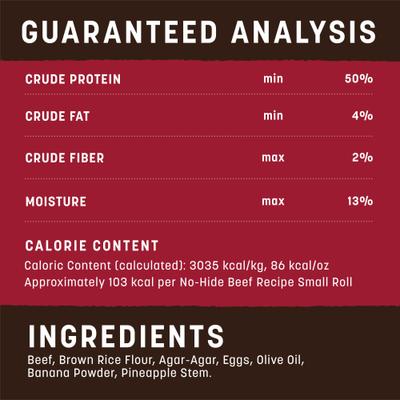 Show full view: Earth Animal No-Hide Small Rolls Long Lasting Natural Rawhide Alternative Beef Recipe Chew Dog Treats, 6 count slide 8 of 12