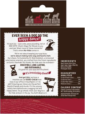 Show full view: Earth Animal No-Hide Small Rolls Long Lasting Natural Rawhide Alternative Beef Recipe Chew Dog Treats, 6 count slide 3 of 12