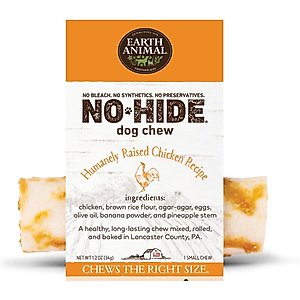 Earth Animal No-Hide Small Rolls Long Lasting Natural Rawhide Alternative Chicken Recipe Chew Dog Treats, 1 count