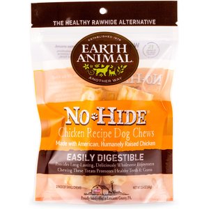 Earth Animal No-Hide Small Rolls Long Lasting Natural Rawhide Alternative Chicken Recipe Chew Dog Treats, 2 count