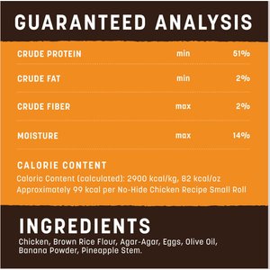 Earth Animal No-Hide Small Rolls Long Lasting Natural Rawhide Alternative Chicken Recipe Chew Dog Treats, 2 count