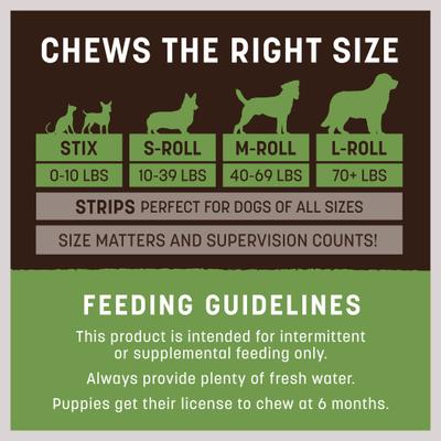 Show full view: Earth Animal No-Hide Small Rolls Long Lasting Natural Rawhide Alternative Pork Recipe Chew Dog Treats, 2 count slide 6 of 12