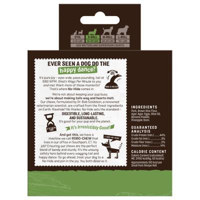 Show full view: Earth Animal No-Hide Small Rolls Long Lasting Natural Rawhide Alternative Pork Recipe Chew Dog Treats, 6 count slide 3 of 12