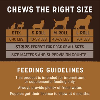 Show full view: Earth Animal No-Hide Small Rolls Long Lasting Natural Rawhide Alternative Venison Recipe Chew Dog Treats, 6 count slide 6 of 12