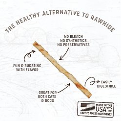Earth Animal No-Hide Stix Long Lasting Natural Rawhide Alternative Beef Recipe Chew Dog & Cat Treat Sticks, 20 count slide 2 of 9