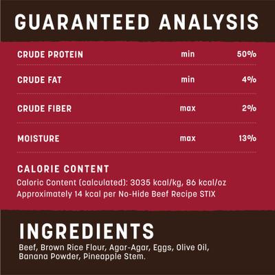 Show full view: Earth Animal No-Hide Stix Long Lasting Natural Rawhide Alternative Beef Recipe Chew Dog & Cat Treat Sticks, 20 count slide 8 of 12