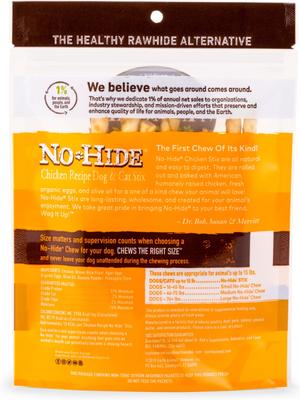 Show full view: Earth Animal No-Hide Stix Long Lasting Natural Rawhide Alternative Chicken Recipe, 10 count + Salmon Recipe, 10 count + Peanut Butter Vegetarian Recipe Chew Dog & Cat Treat Sticks, 10 count slide 3 of 9