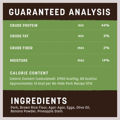 Show full view: Earth Animal No-Hide Stix Long Lasting Natural Rawhide Alternative Pork Recipe Chew Dog & Cat Treat Sticks, 10 count slide 8 of 12