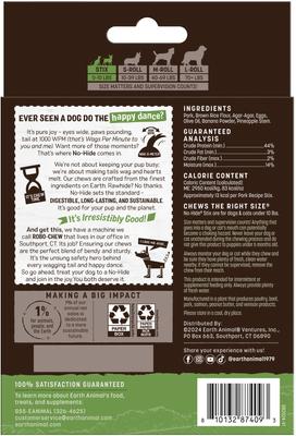 Show full view: Earth Animal No-Hide Stix Long Lasting Natural Rawhide Alternative Pork Recipe Chew Dog & Cat Treat Sticks, 20 count slide 3 of 12