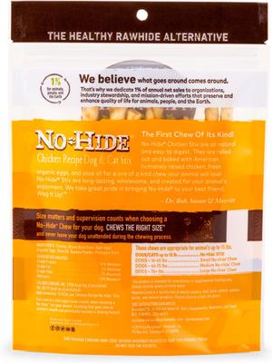 Show full view: Earth Animal No-Hide Stix Long Lasting Natural Rawhide Alternative Salmon Recipe Dog & Cat Treats, 10 count + Chicken Recipe, 10 count + Beef Recipe Chew, 10 count slide 3 of 10