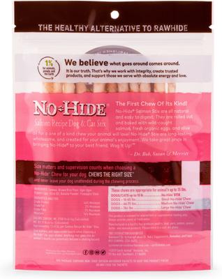 Show full view: Earth Animal No-Hide Stix Long Lasting Natural Rawhide Alternative Salmon Recipe Dog & Cat Treats, 10 count + Chicken Recipe, 10 count + Beef Recipe Chew, 10 count slide 9 of 10
