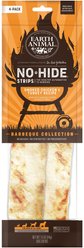 Earth Animal No-Hide Strips Natural Rawhide Alternative Barbeque Smoked Chicken & Turkey Recipe Chew Dog Treats, 4 count