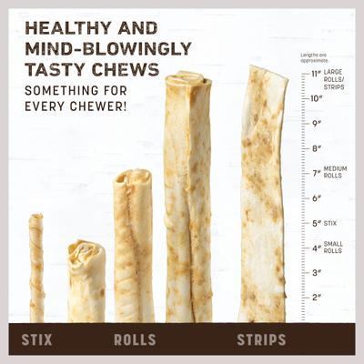 Show full view: Earth Animal No-Hide Strips Natural Rawhide Alternative Barbeque Smoked Chicken & Turkey Recipe Chew Dog Treats, 4 count slide 7 of 10