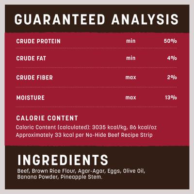 Show full view: Earth Animal No-Hide Strips Thin Natural Rawhide Alternative Beef Recipe Dog Treat, 4 count slide 10 of 13