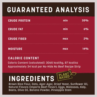 Show full view: Earth Animal No-Hide Strips Thin Natural Rawhide Alternative No Beef Vegetarian Recipe Chew Dog Treat, 1 count slide 10 of 13