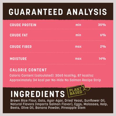 Show full view: Earth Animal No-Hide Strips Thin Natural Rawhide Alternative No Salmon Vegetarian Recipe Chew Dog Treat, 1 count slide 10 of 12